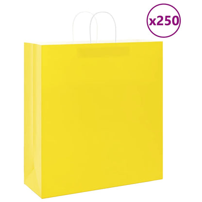 Papírové Tašky 250 Ks S Uchy Žlutá 45X17X48 Cm