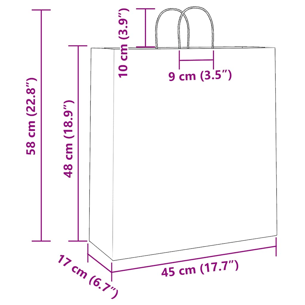 Papírové Tašky 250 Ks S Uchy Žlutá 45X17X48 Cm