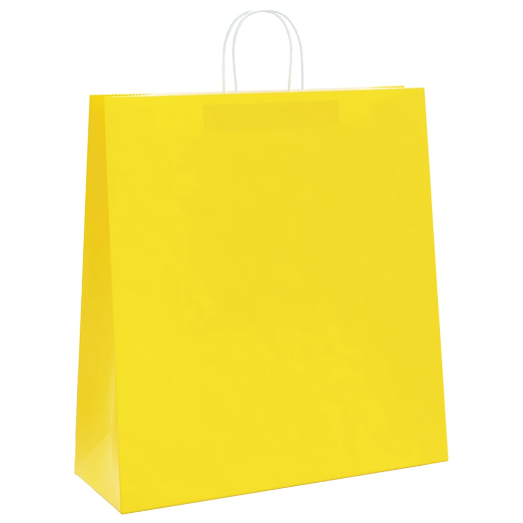 Papírové Tašky 250 Ks S Uchy Žlutá 45X17X48 Cm