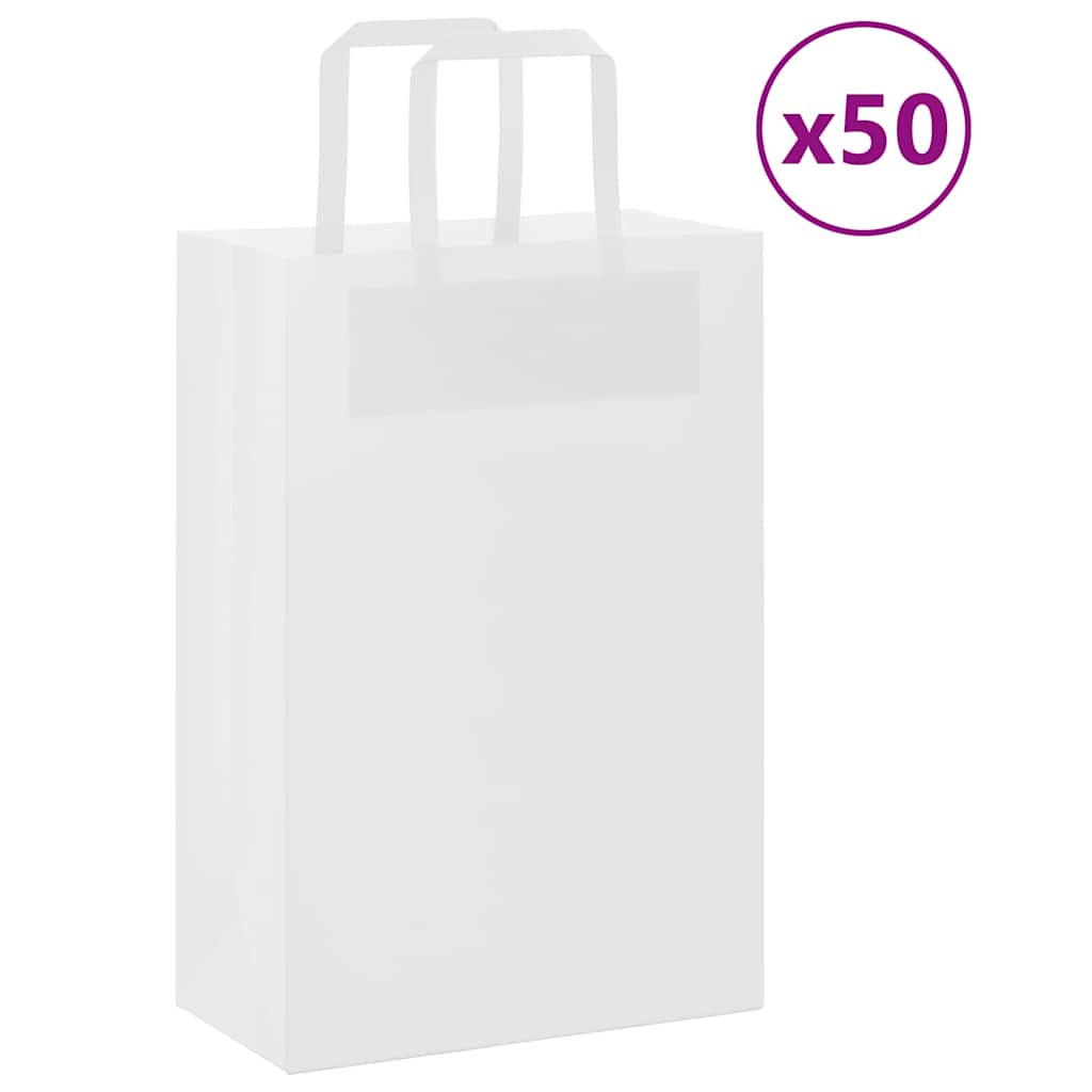 Papírové Tašky 250 Ks S Uchy Bílá