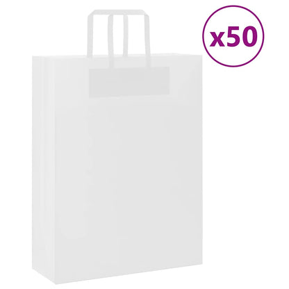 Papírové Tašky 250 Ks S Uchy Bílá