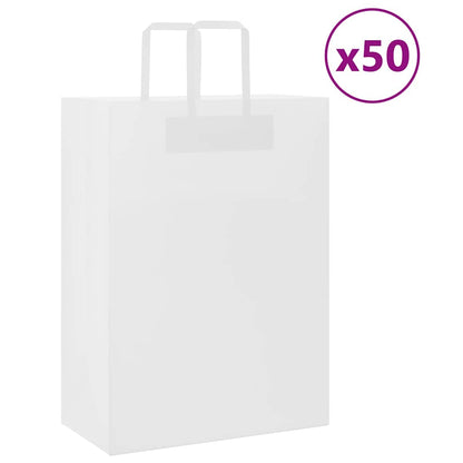 Papírové Tašky 250 Ks S Uchy Bílá