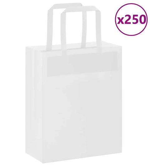 Papírové Tašky 250 Ks S Uchy Bílá