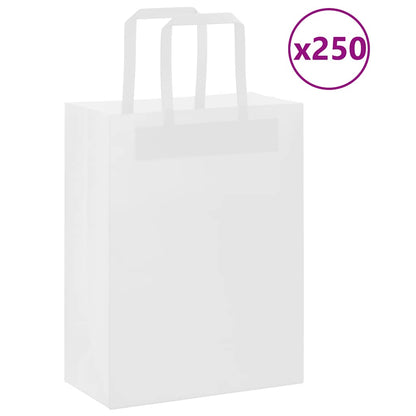 Papírové Tašky 250 Ks S Uchy Bílá