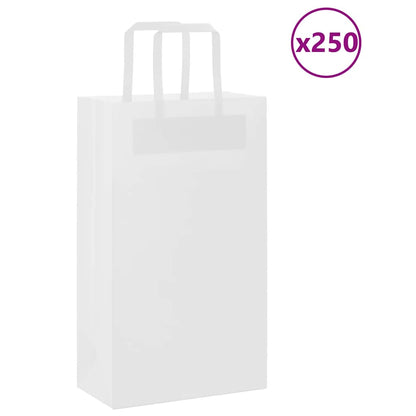 Papírové Tašky 250 Ks S Uchy Bílá