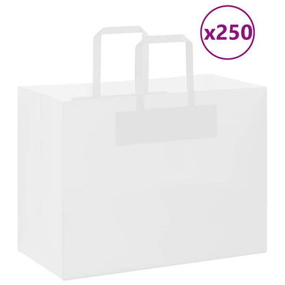 Papírové Tašky 250 Ks S Uchy Bílá