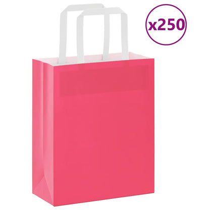 Papírové Tašky 50 Ks S Uchy Růžová