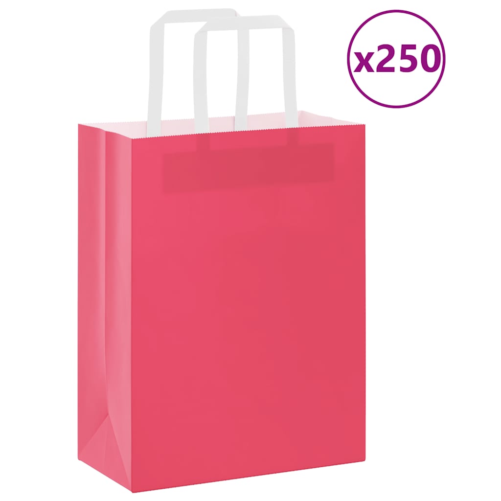 Papírové Tašky 50 Ks S Uchy Růžová