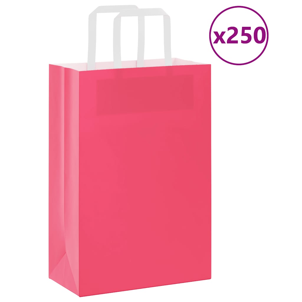 Papírové Tašky 50 Ks S Uchy Růžová