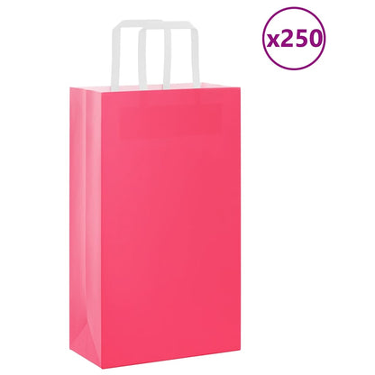 Papírové Tašky 50 Ks S Uchy Růžová