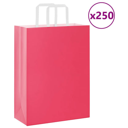 Papírové Tašky 50 Ks S Uchy Růžová