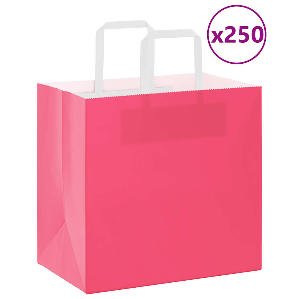Papírové Tašky 50 Ks S Uchy Růžová