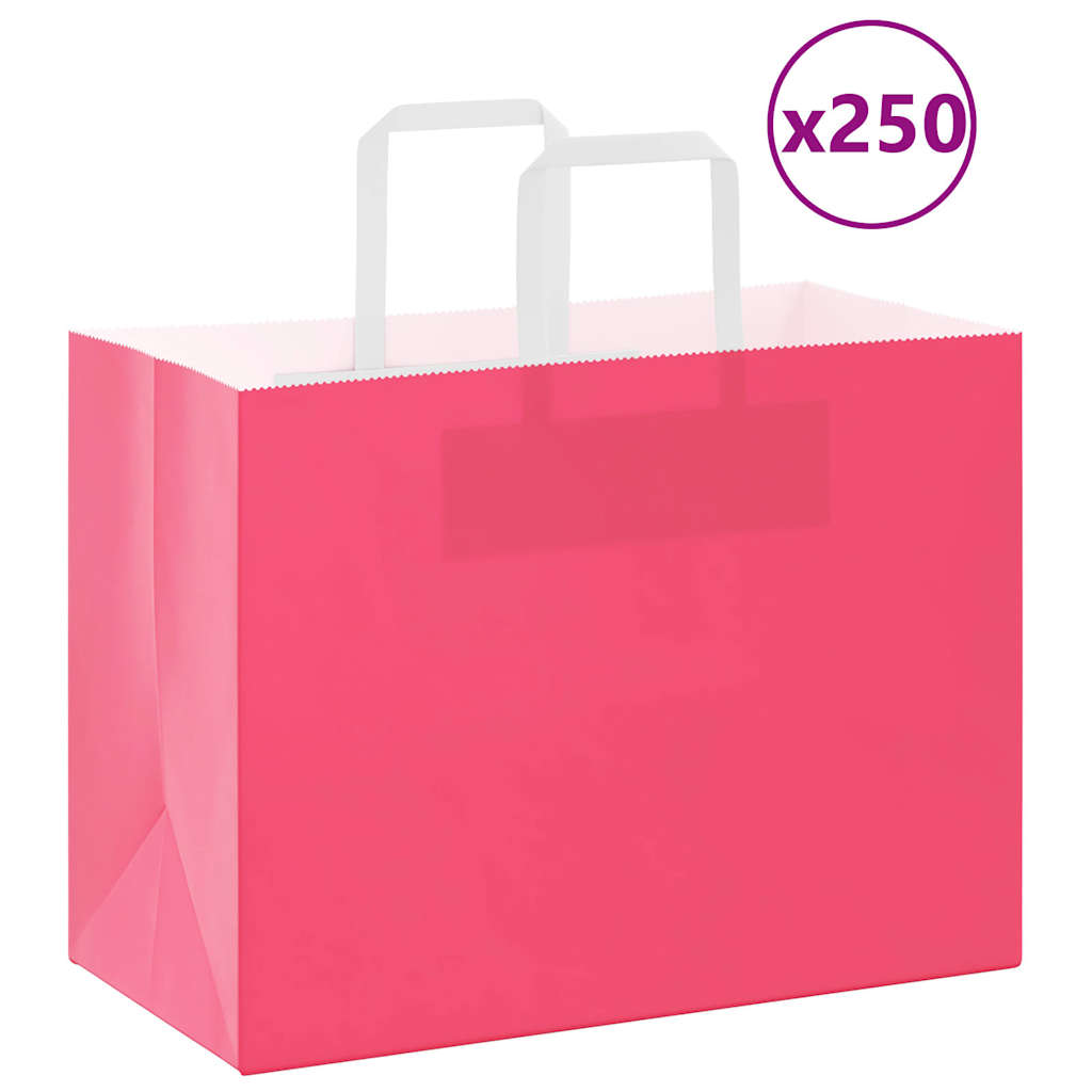 Papírové Tašky 50 Ks S Uchy Růžová