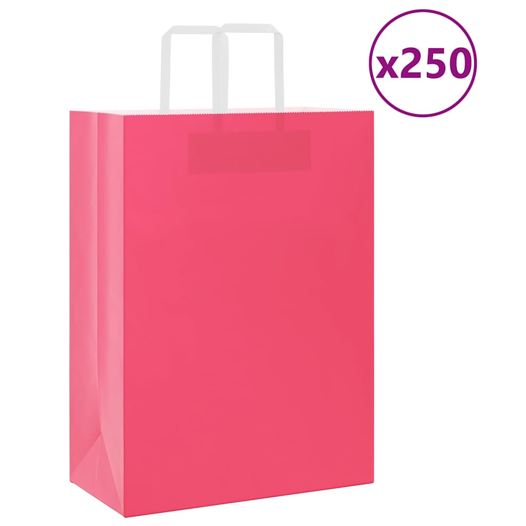 Papírové Tašky 50 Ks S Uchy Růžová
