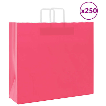 Papírové Tašky 50 Ks S Uchy Růžová
