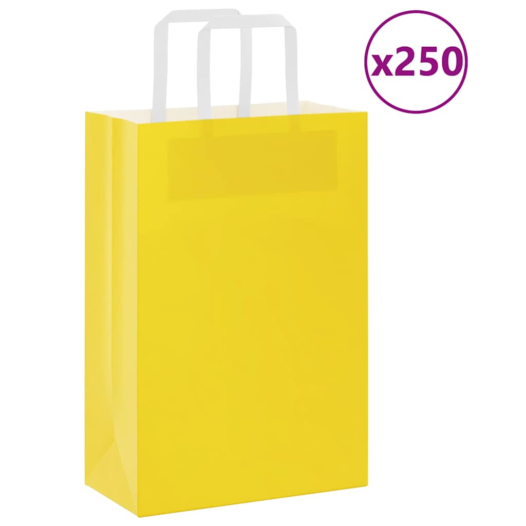 Papírové Tašky 50 Ks S Uchy Žlutá