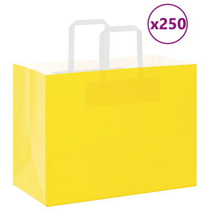 Papírové Tašky 50 Ks S Uchy Žlutá