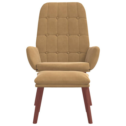 Relaxační Křeslo S Podnožkou Hnědé Samet