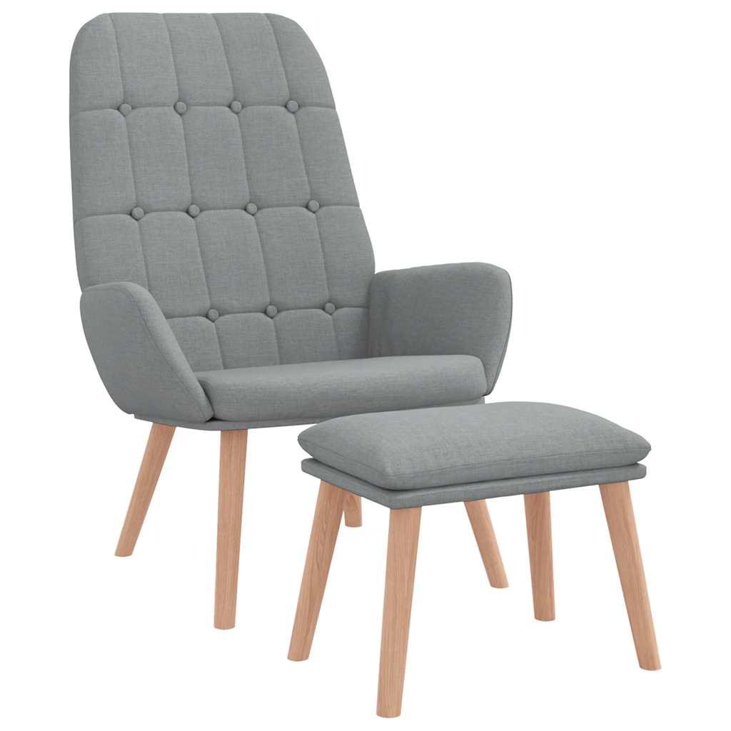 Relaxační Křeslo S Podnožkou Světle Šedé Textil