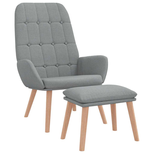 Relaxační Křeslo S Podnožkou Světle Šedé Textil