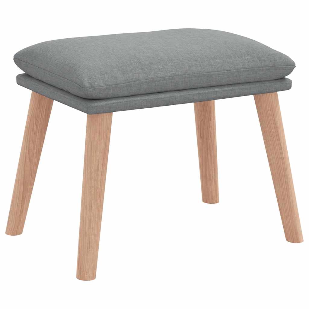 Relaxační Křeslo S Podnožkou Světle Šedé Textil