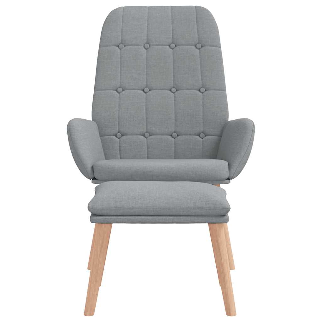 Relaxační Křeslo S Podnožkou Světle Šedé Textil