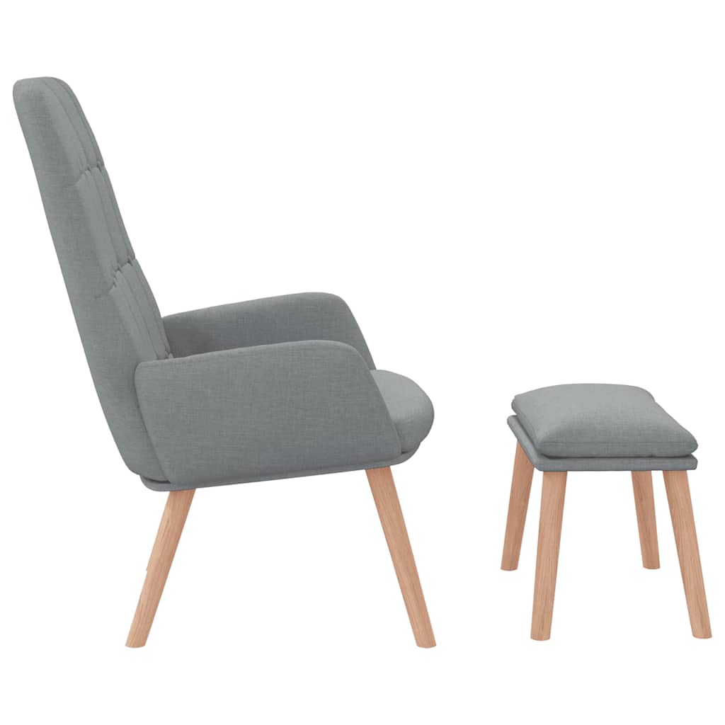 Relaxační Křeslo S Podnožkou Světle Šedé Textil