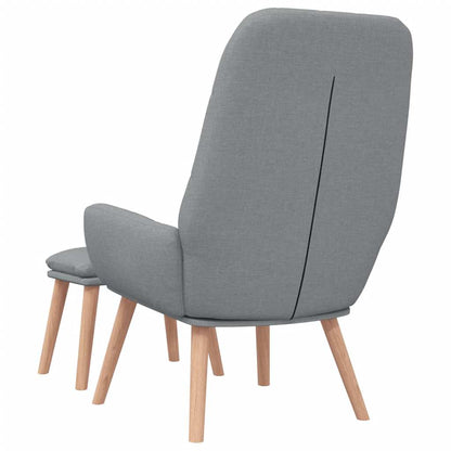 Relaxační Křeslo S Podnožkou Světle Šedé Textil