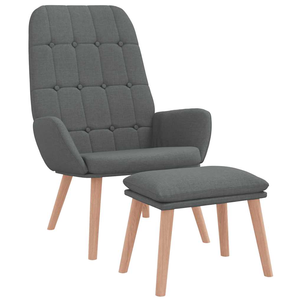 Relaxační Křeslo S Podnožkou Tmavě Šedé Textil