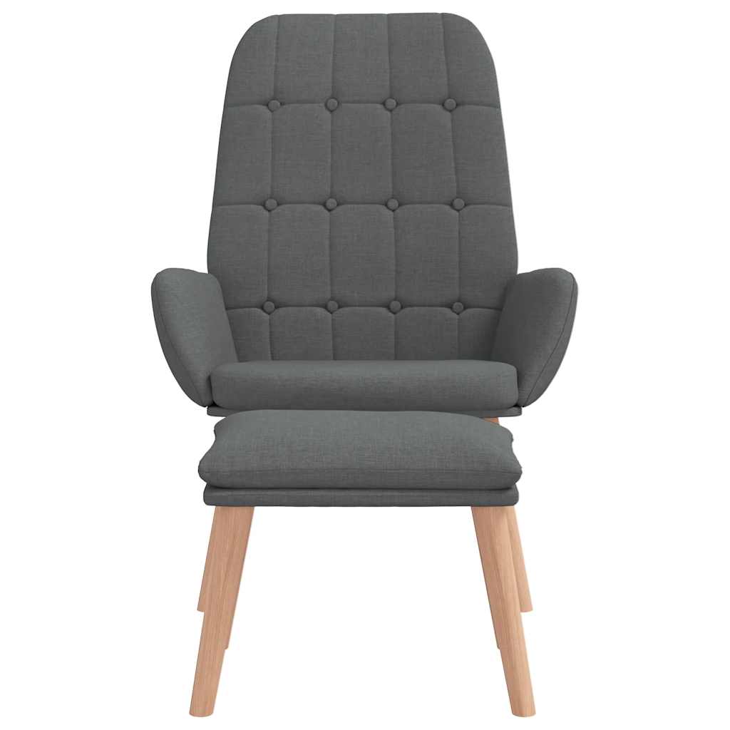 Relaxační Křeslo S Podnožkou Tmavě Šedé Textil
