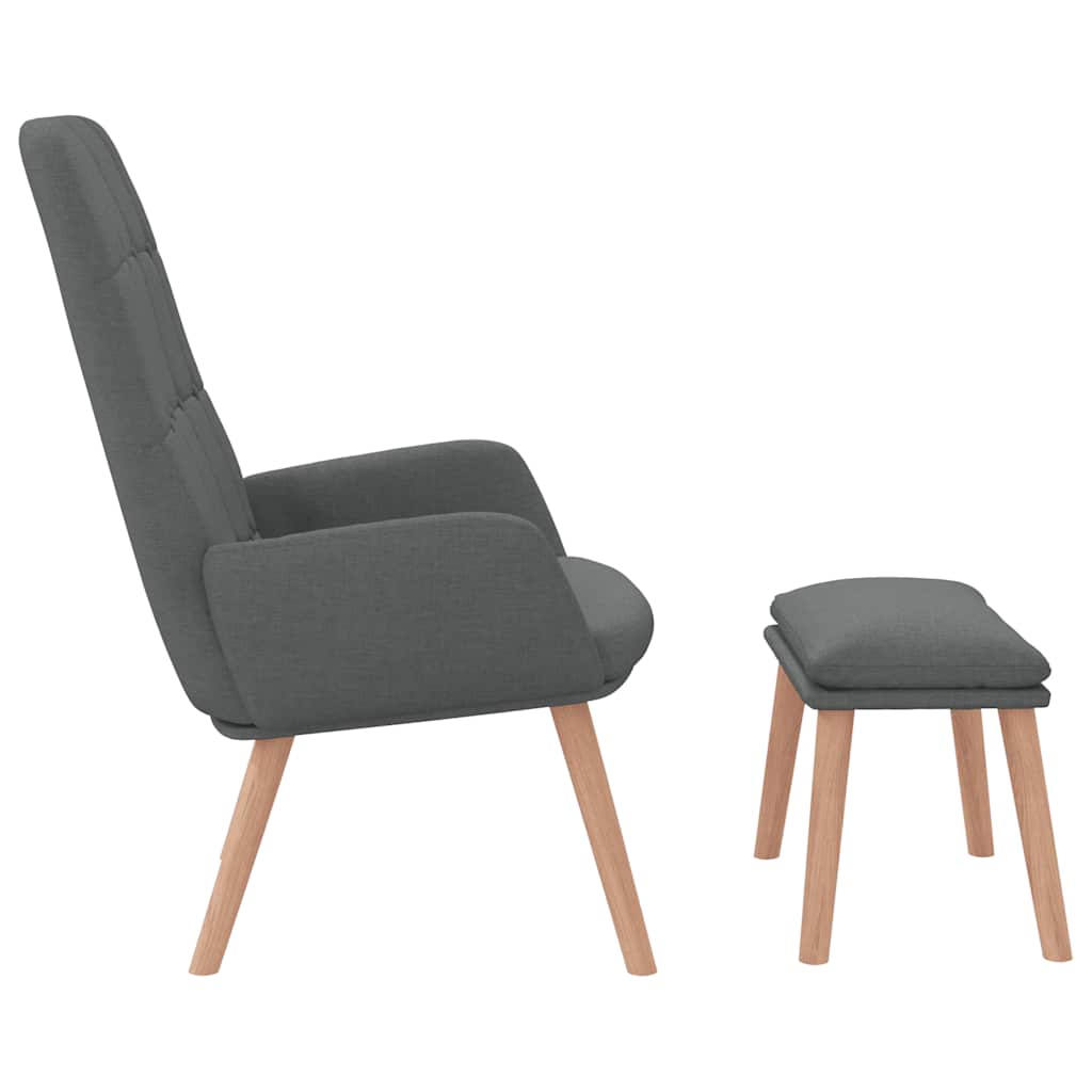 Relaxační Křeslo S Podnožkou Tmavě Šedé Textil