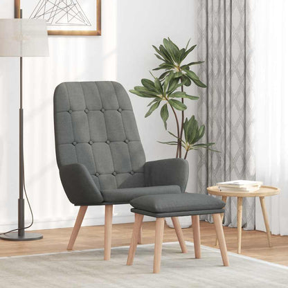 Relaxační Křeslo S Podnožkou Tmavě Šedé Textil