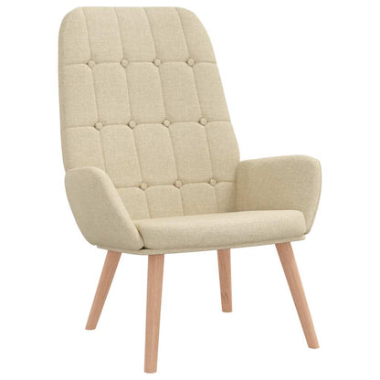 Relaxační Křeslo S Podnožkou Krémové Textil