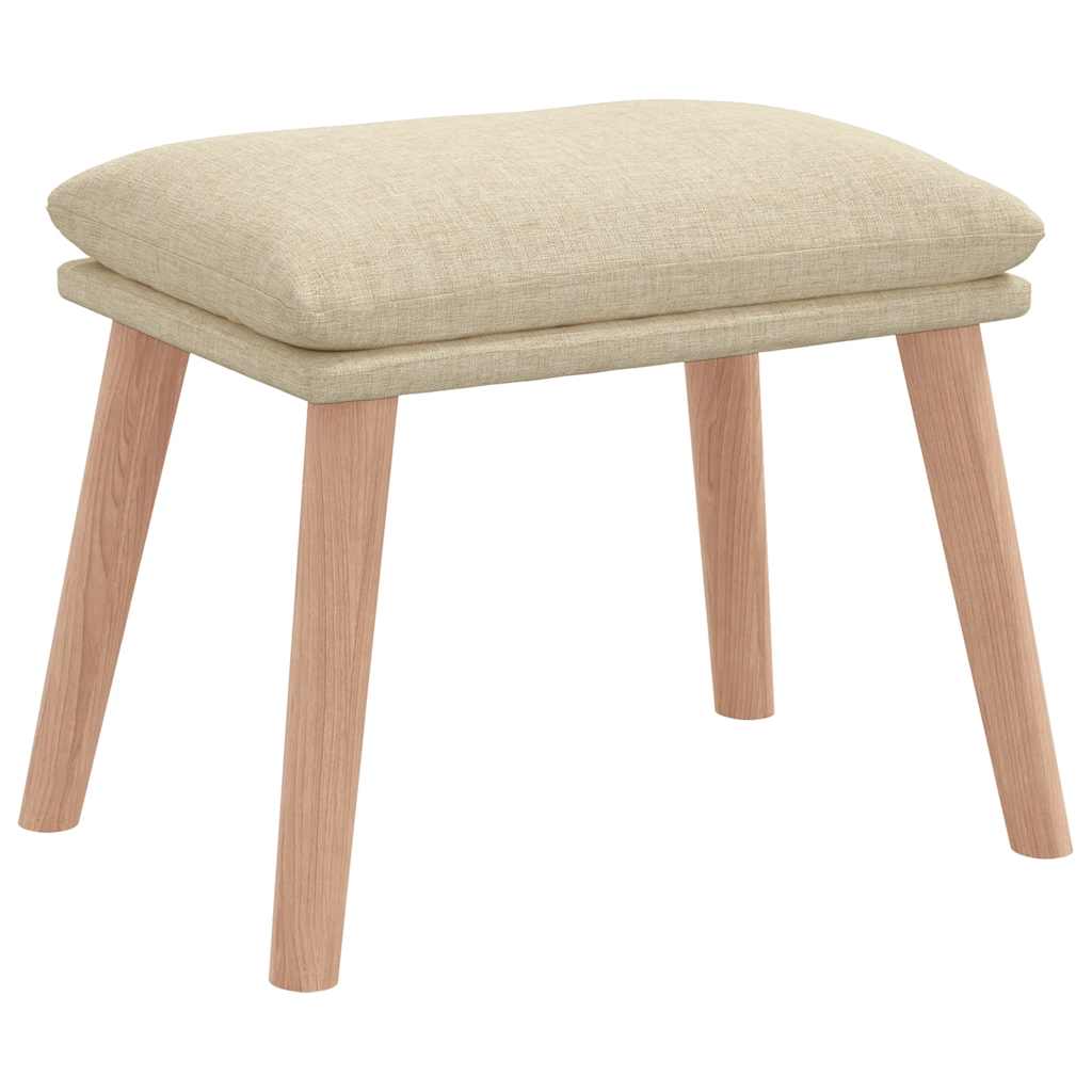 Relaxační Křeslo S Podnožkou Krémové Textil