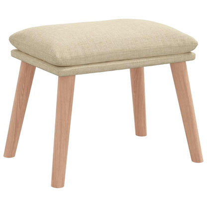 Relaxační Křeslo S Podnožkou Krémové Textil