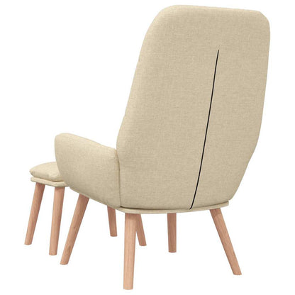 Relaxační Křeslo S Podnožkou Krémové Textil