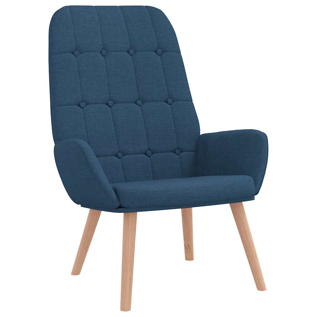 Relaxační Křeslo S Podnožkou Modré Textil