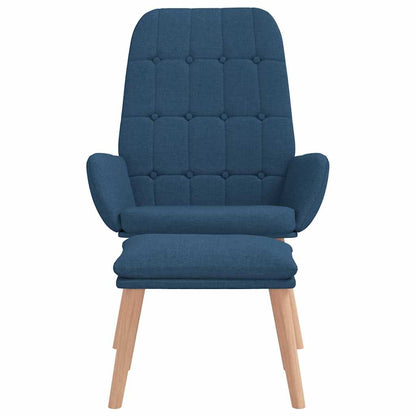 Relaxační Křeslo S Podnožkou Modré Textil