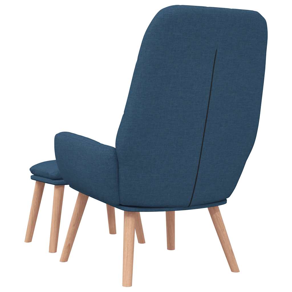 Relaxační Křeslo S Podnožkou Modré Textil