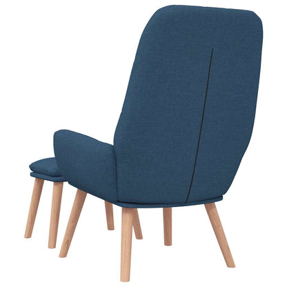 Relaxační Křeslo S Podnožkou Modré Textil