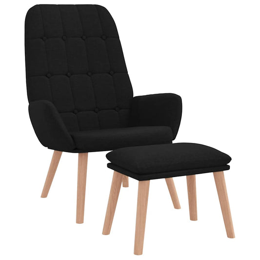 Relaxační Křeslo S Podnožkou Černé Textil