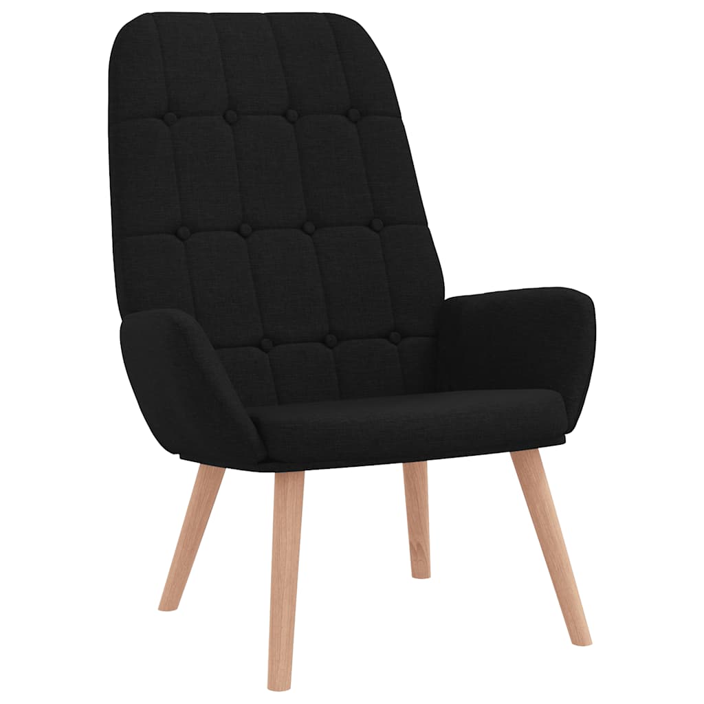 Relaxační Křeslo S Podnožkou Černé Textil