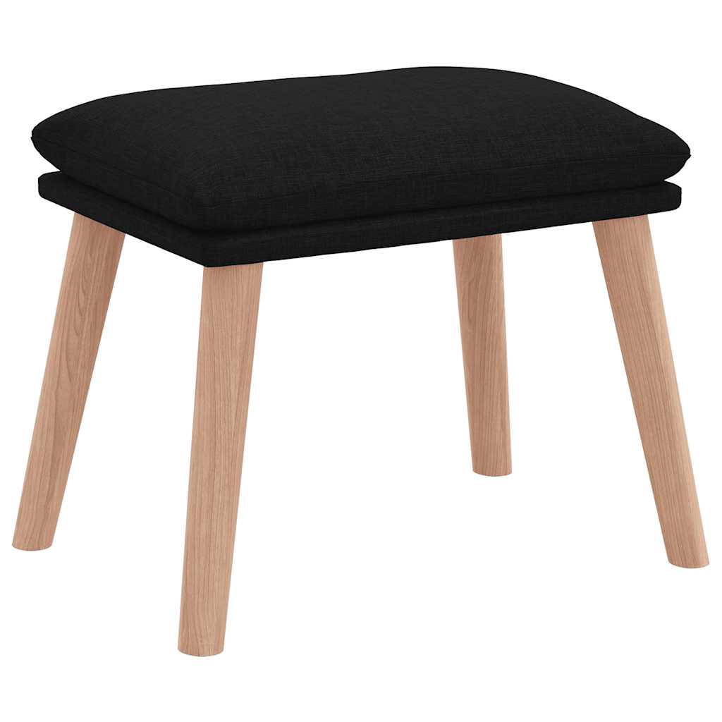 Relaxační Křeslo S Podnožkou Černé Textil