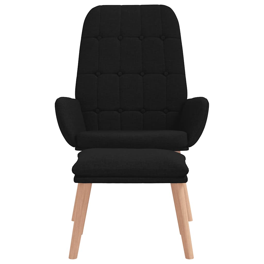 Relaxační Křeslo S Podnožkou Černé Textil