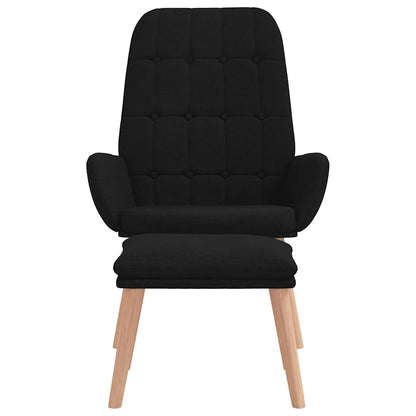Relaxační Křeslo S Podnožkou Černé Textil