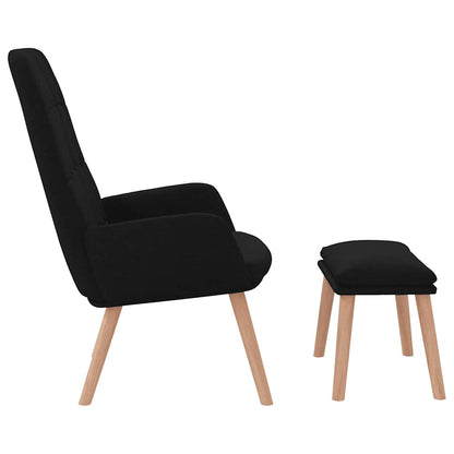 Relaxační Křeslo S Podnožkou Černé Textil