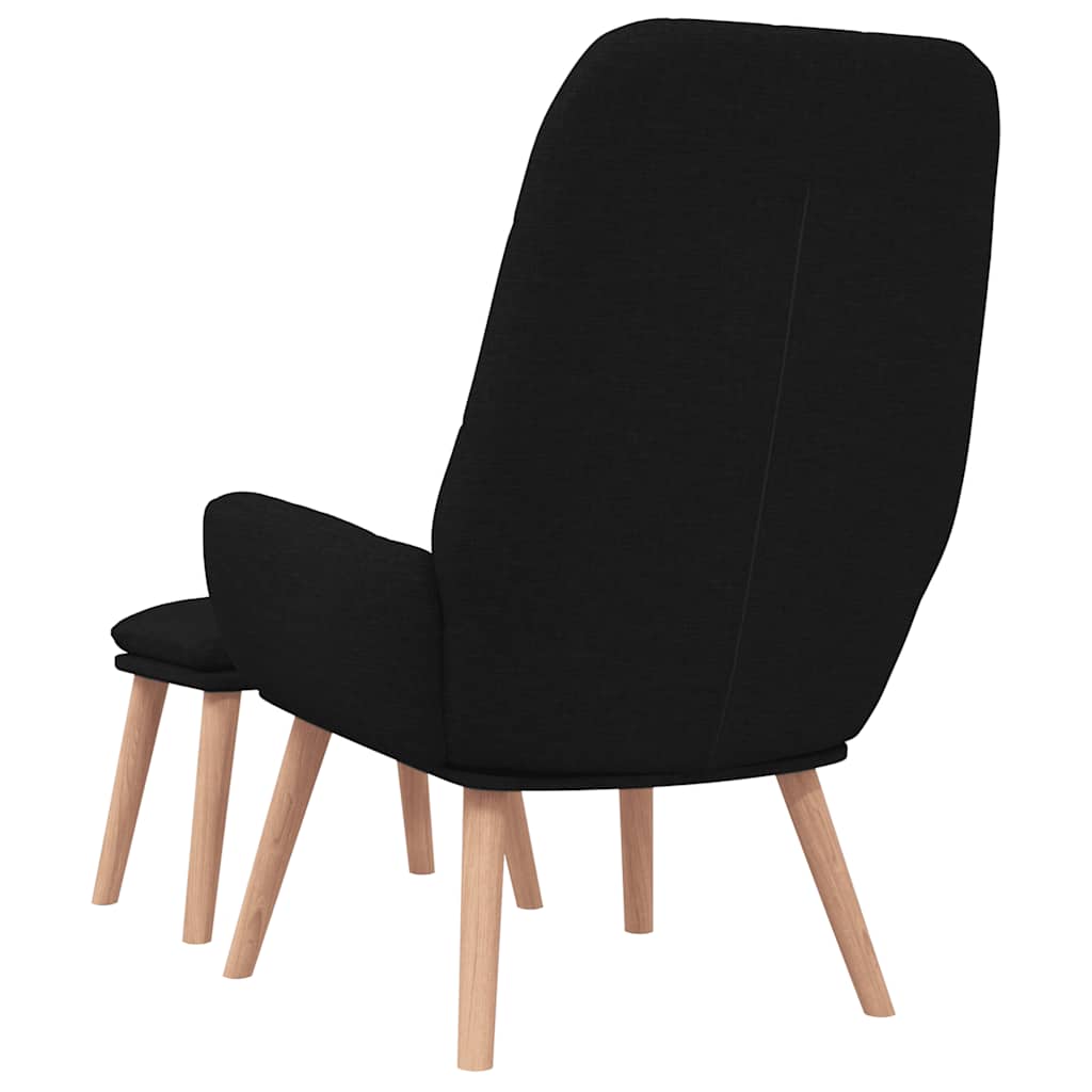 Relaxační Křeslo S Podnožkou Černé Textil