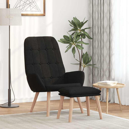 Relaxační Křeslo S Podnožkou Černé Textil