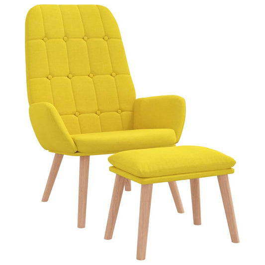 Relaxační Křeslo S Podnožkou Světle Žluté Textil
