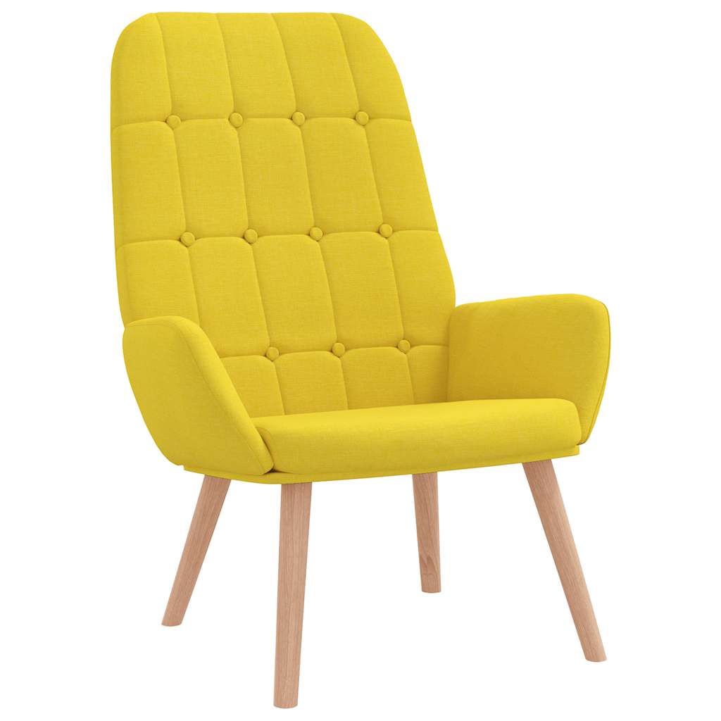 Relaxační Křeslo S Podnožkou Světle Žluté Textil